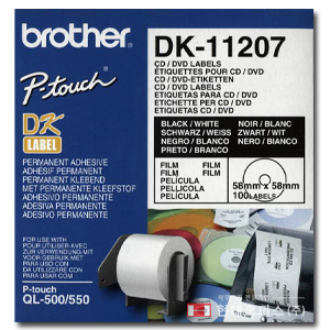 DK-11207 [규격-백색,58mmØ*CD,DVD,100라벨/롤]